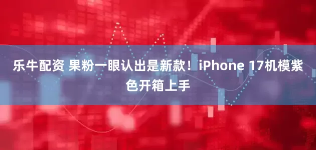 乐牛配资 果粉一眼认出是新款！iPhone 17机模紫色开箱上手