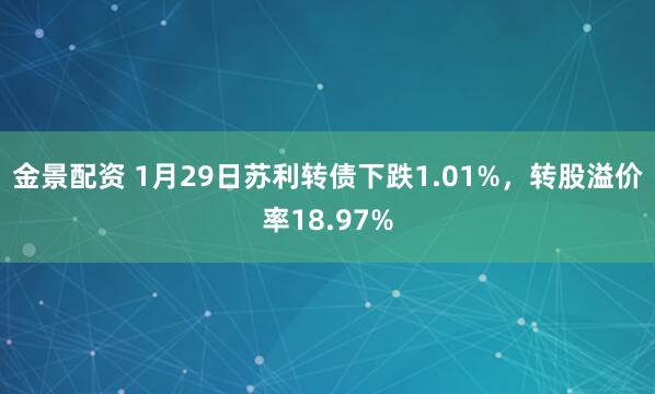 金景配资 1月29日苏利转债下跌1.01%，转股溢价率18.97%